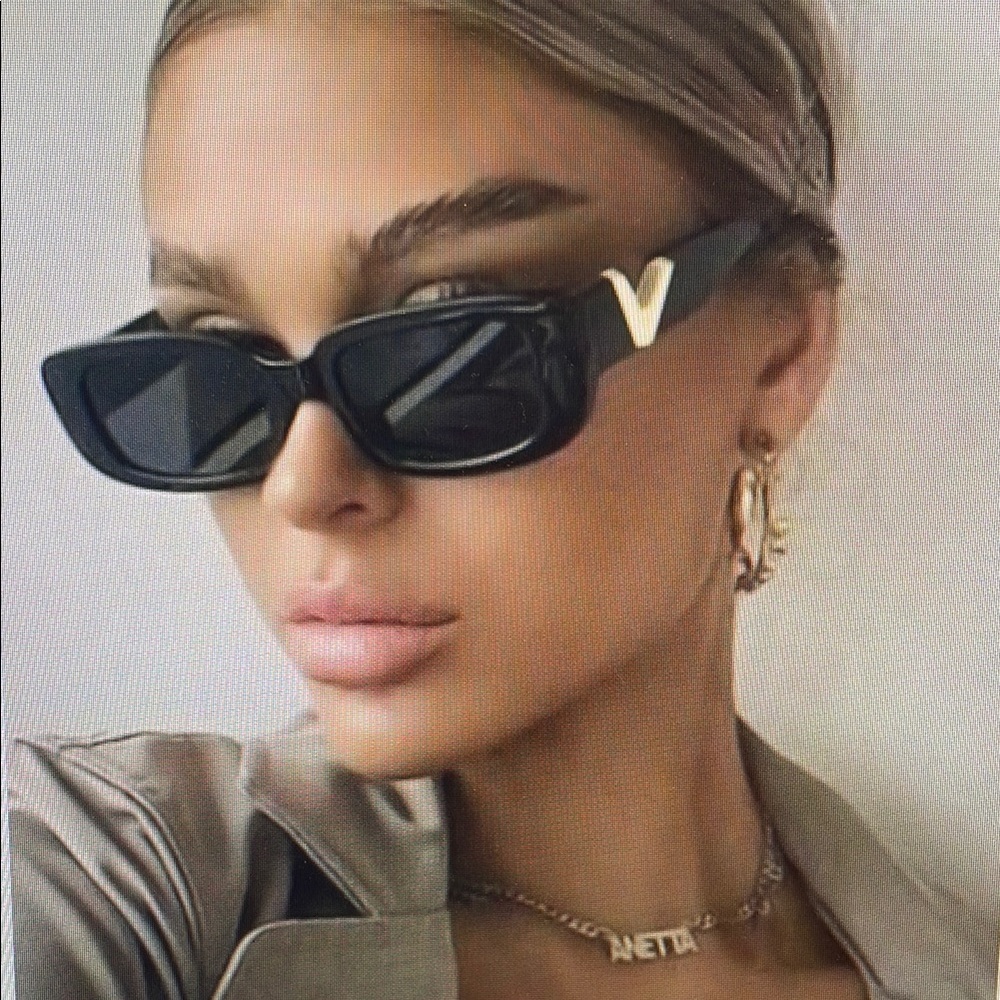 Black Sunglasses with Gold Accent